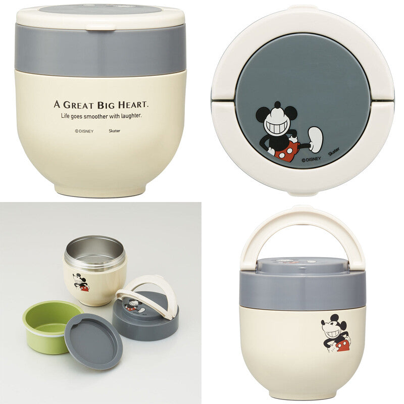 Skater Folding Handle Insulated/Cold Rice Bowl Jar//lunchbox  540ml  Mickey