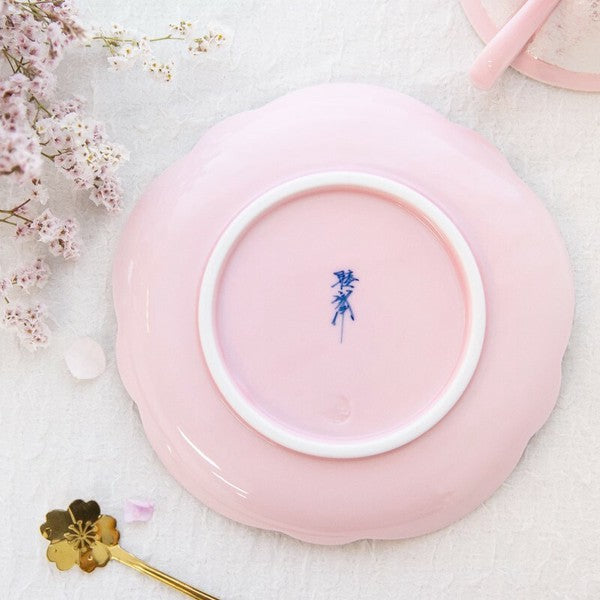 Pale Pink Iridescent Cherry Blossom Cup and Saucer – Japan Craft Nanpuu