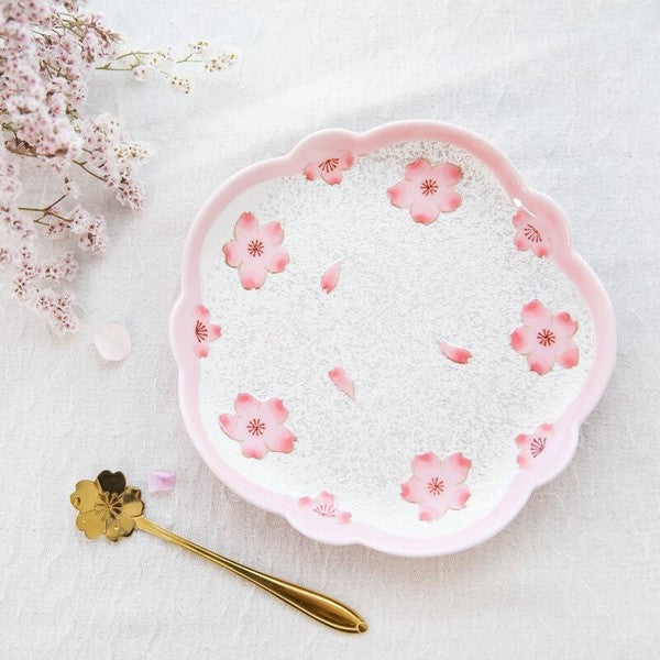 Pale Pink Iridescent Cherry Blossom Cup and Saucer – Japan Craft Nanpuu