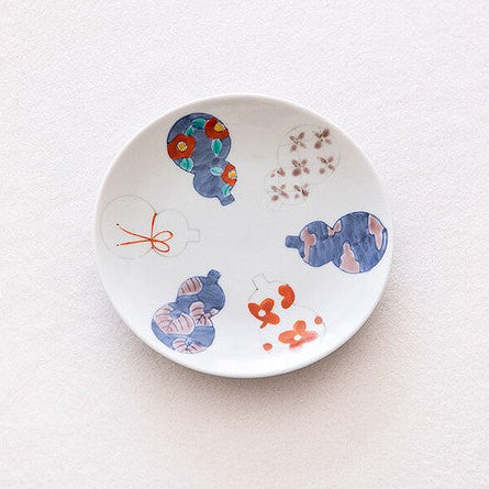 Hand-Painted Six Gourd Plate 14.5 cm – Made in Japan Tokushichi Kiln