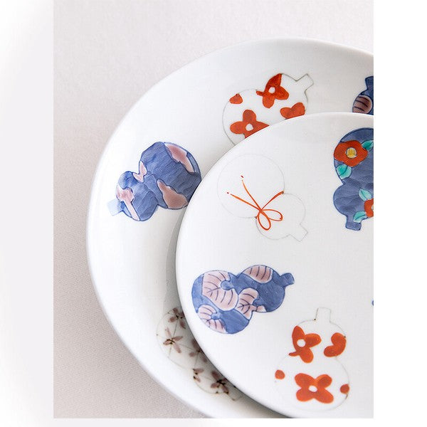 Hand-Painted Six Gourd Plate 14.5 cm – Made in Japan Tokushichi Kiln