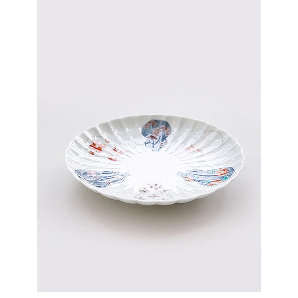 Hand-Painted Gourd Chrysanthemum Plate 15.5 cm – Made in Japan Tokushichi Kiln