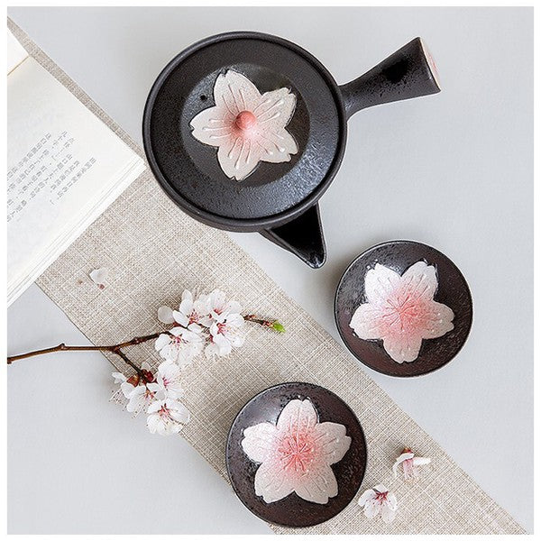 Iridescent Cherry Blossom Japanese Tea Set – Teapot & 2 Cups Craft Nanpuu