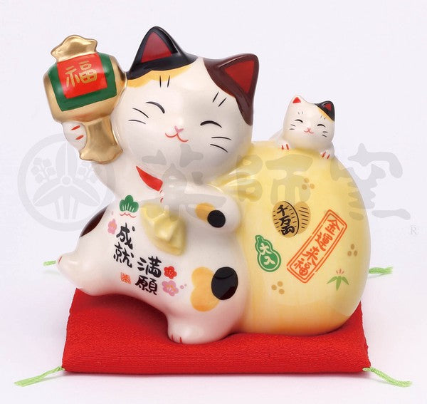 Yakushigama Mangan Joju Treasure Carrying Maneki Neko lucky cat #7892 display image