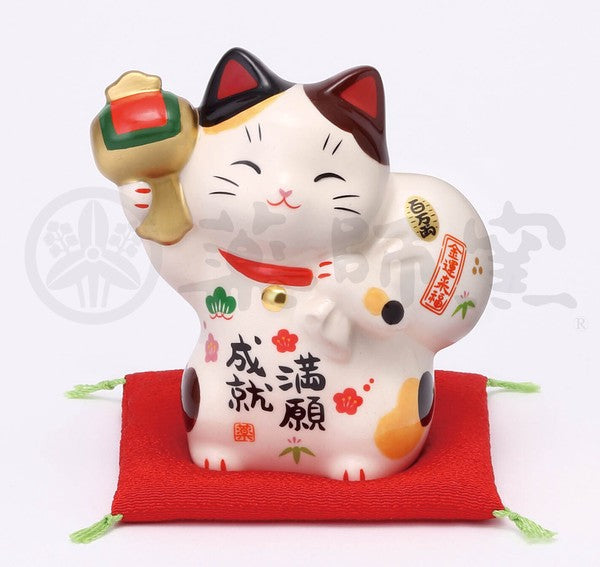 Yakushigama Mangan Joju treasure bag maneki neko lucky cat front view #7893