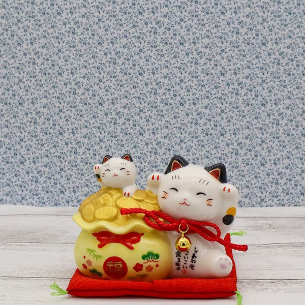 Yakushigama parent and child treasure bag lucky cat detail image #7894
