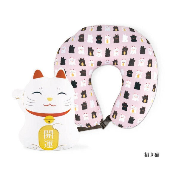 [Kishima] 2WAY Neck Pillow Japanese Souvenir Lucky Cat