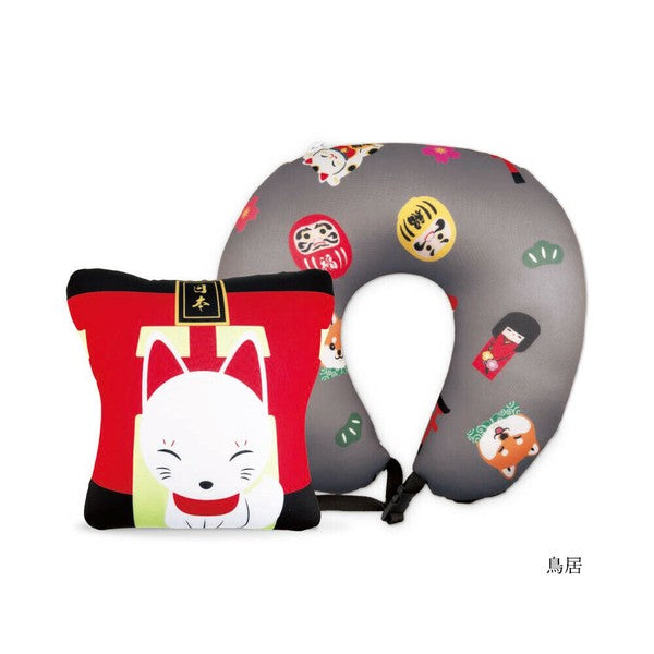 [Kishima] 2WAY Neck Pillow Japanese Souvenir Japanese Elements