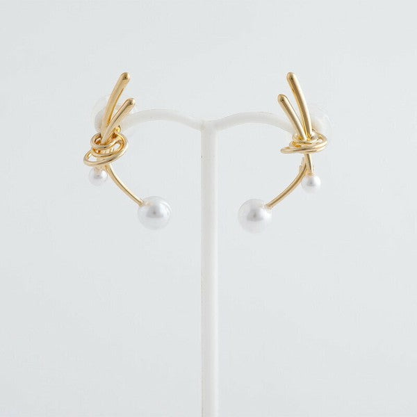 JewCas Afloat Pearl Air Fit Earrings [JC4863] Gold