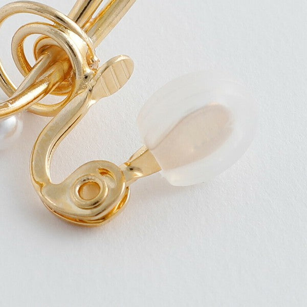 JewCas Afloat Pearl Air Fit Earrings [JC4863] Gold