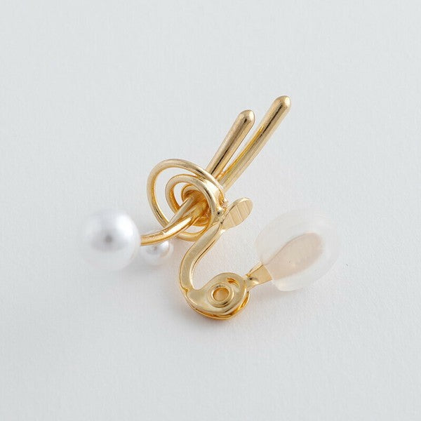 JewCas Afloat Pearl Air Fit Earrings [JC4863] Gold