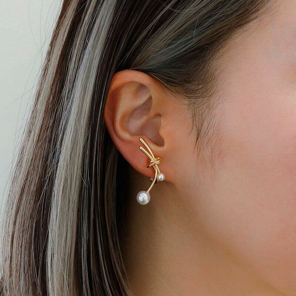 JewCas Afloat Pearl Air Fit Earrings [JC4863] Gold