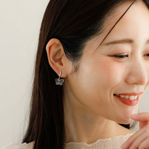 JewCas Neo Eden Crystal Flutter Earrings [JC4882]