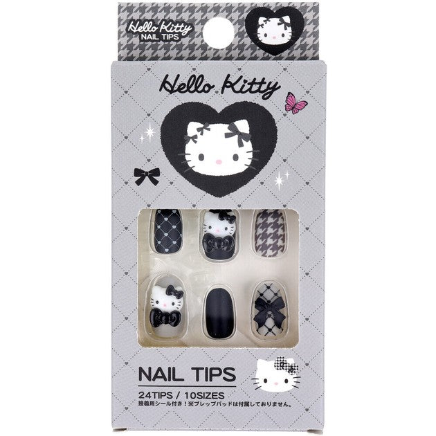 Hello Kitty monotone press-on nail tips set, 24 pieces