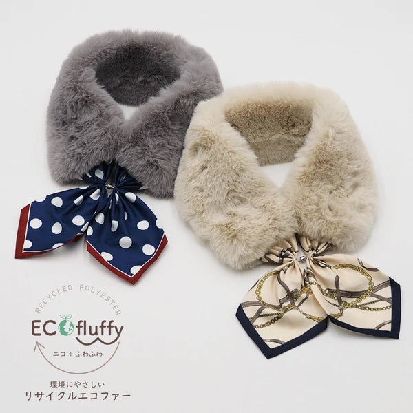 25AW Recycled Eco-Fur Tippet with One-Touch Scarf (25AW) Yui mart
