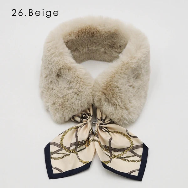 25AW Recycled Eco-Fur Tippet with One-Touch Scarf (Beige) Yui mart