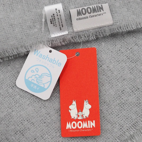 Moomin Embroidered Velour Shawl - Gray Yui mart