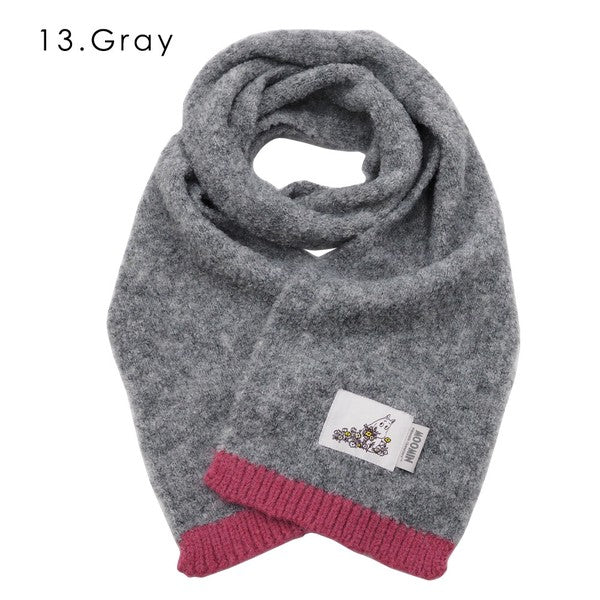 Lune jumelle x MOOMIN wool-blend patch scarf in gray