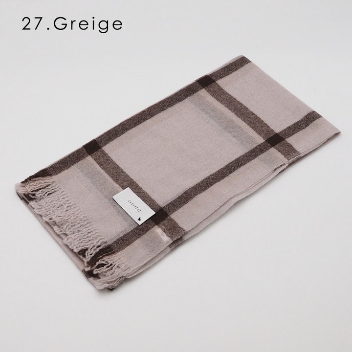 Lune jumelle lightweight cashmere line-check stole – product view 8