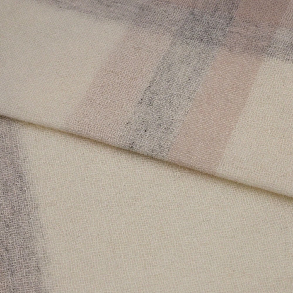 Lune jumelle lightweight cashmere line-check stole – product view 12