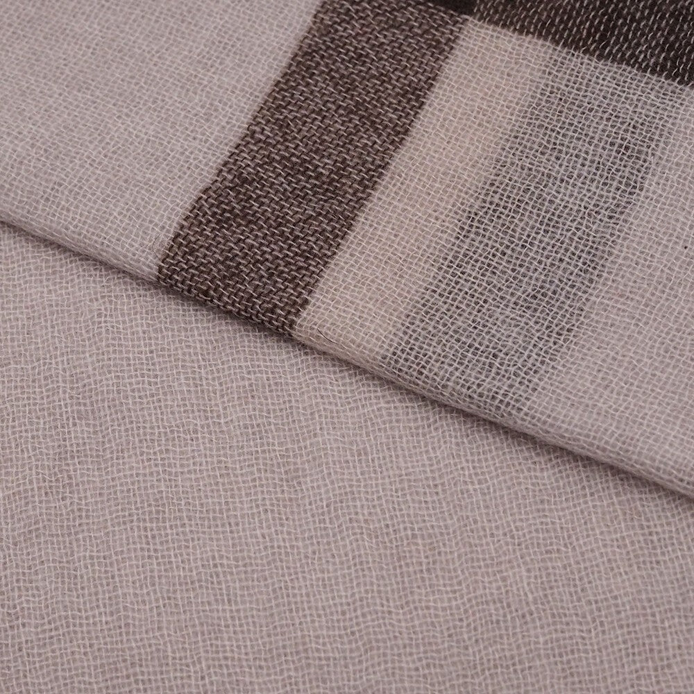 Lune jumelle lightweight cashmere line-check stole – product view 13