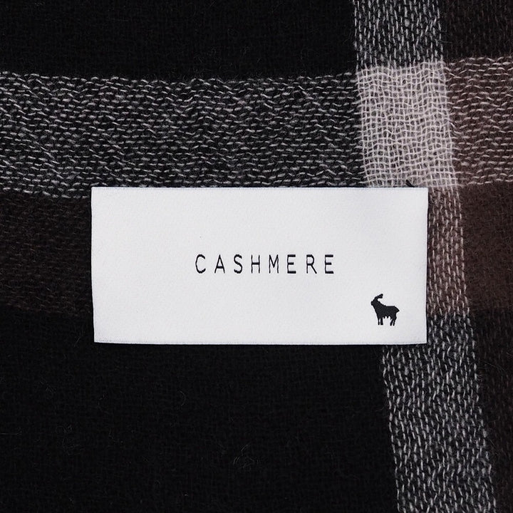 Lune jumelle lightweight cashmere line-check stole – product view 14