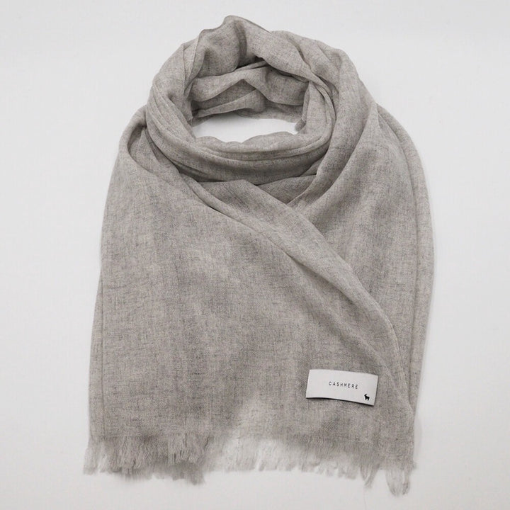 Lune jumelle lightweight solid cashmere oversized stole – product view 7