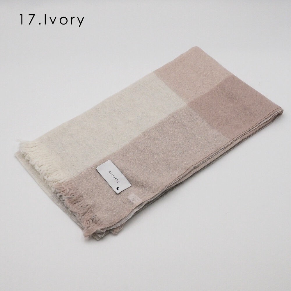Lune jumelle lightweight cashmere modern-check stole