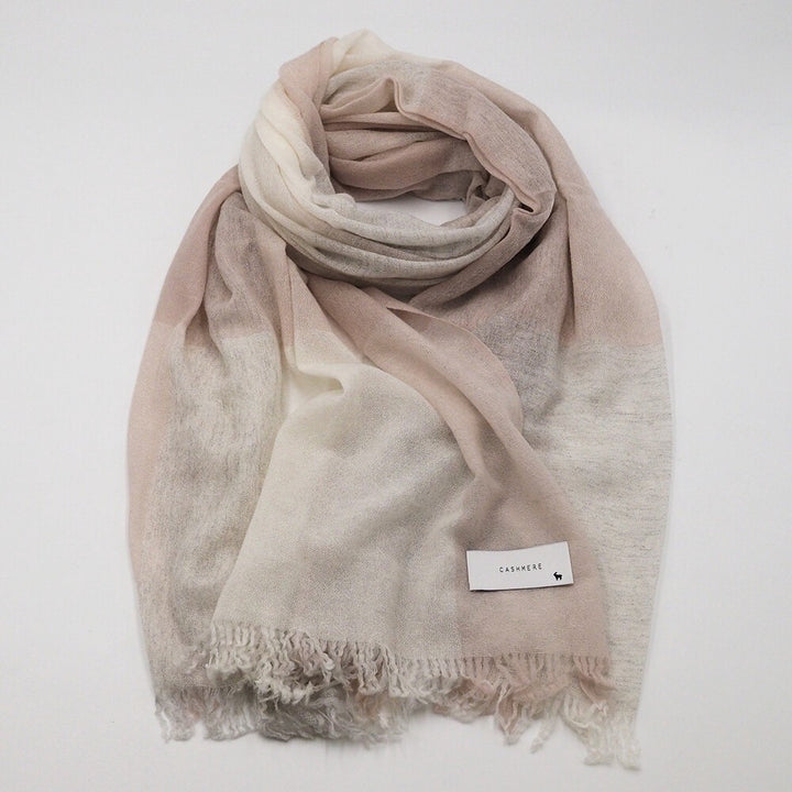 Lune jumelle lightweight cashmere modern-check stole – product view 2