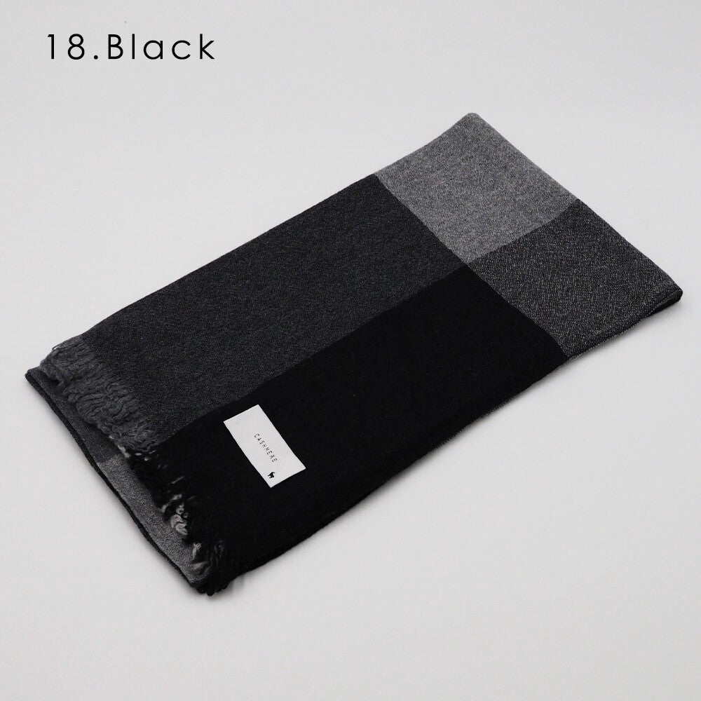 Lune jumelle lightweight cashmere modern-check stole – product view 4