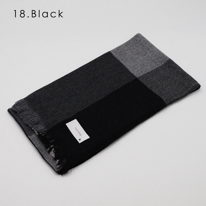 Lune jumelle lightweight cashmere modern-check stole – product view 4
