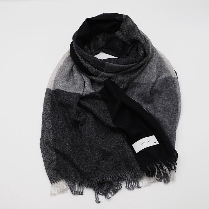 Lune jumelle lightweight cashmere modern-check stole – product view 6