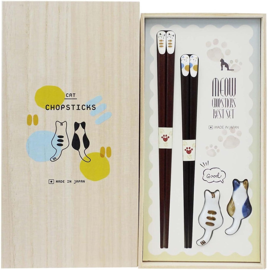 Ishida Nekozukushi cat paired chopsticks gift set – view 2