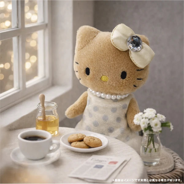 SANRIO Japan Hello Kitty keychain with heart-shaped clasp - polka dot dress design Yui mart