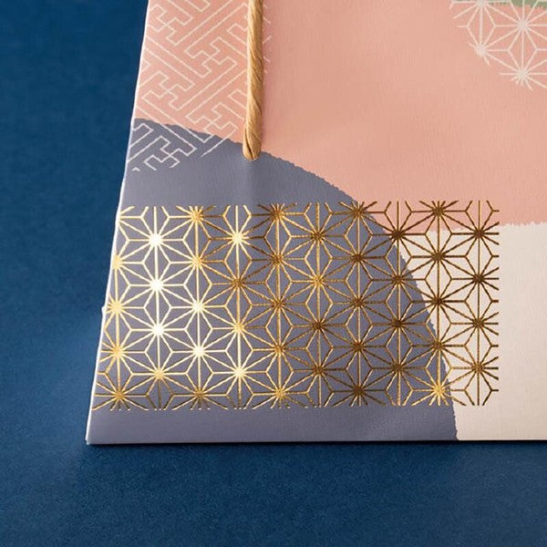 HEADS Japanese Pattern Flap Paper Gift Bag with Gold Tassel HEADS
