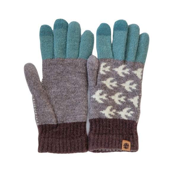 Testava made in Japan touchscreen gloves bird mocha
