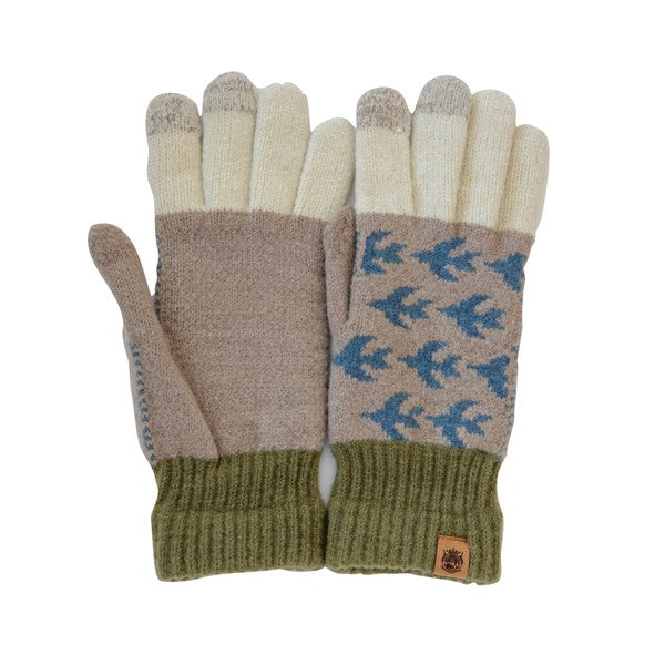 Testava made in Japan touchscreen gloves tree beige