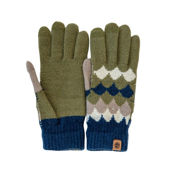 Testava made in Japan touchscreen gloves tree navy