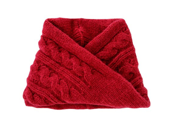 Testava made in Japan knit snood neck warmer red