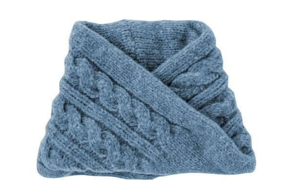 Testava made in Japan knit snood neck warmer blue