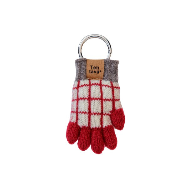 Testava mini glove key charm check red