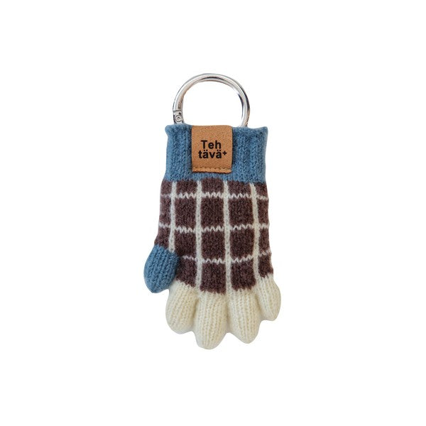 Testava mini glove key charm check brown