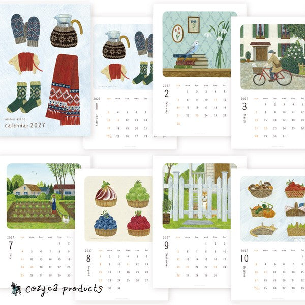 Cozyca Products Midori Asano 2027 A4 calendar cover