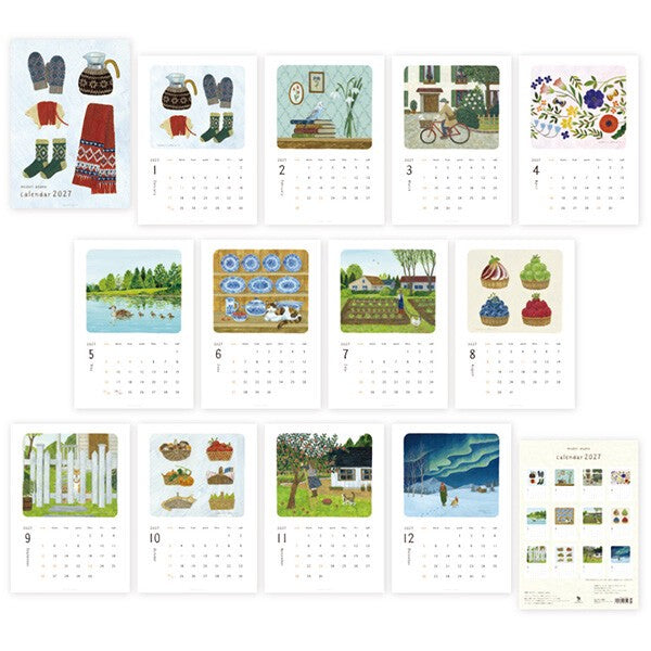 Midori Asano 2027 illustrated calendar page detail