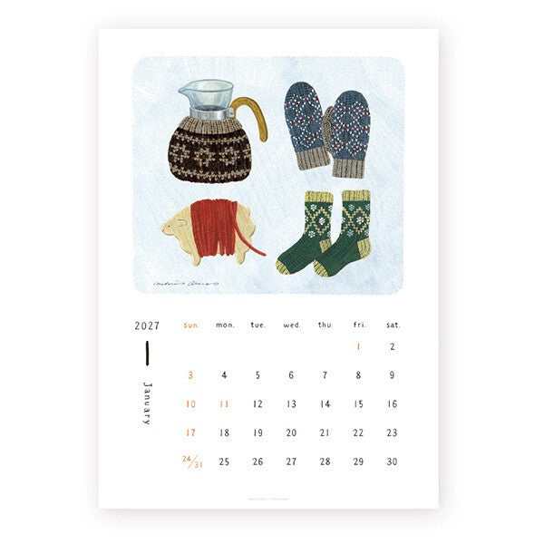 Midori Asano Japanese illustrated wall calendar page