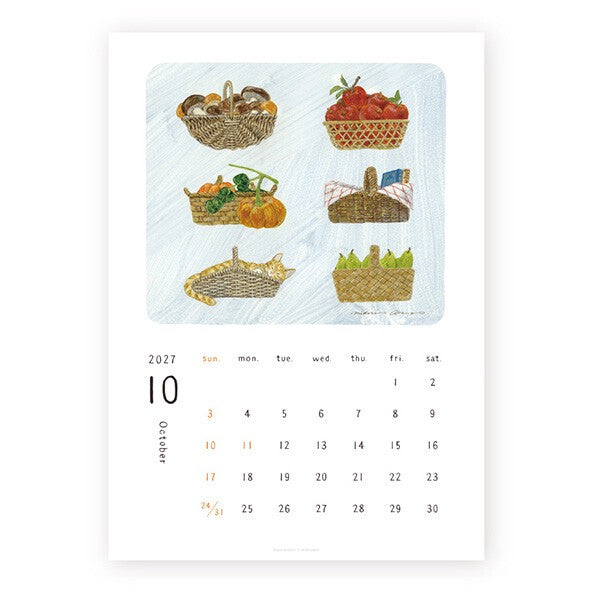 Midori Asano unbound A4 calendar display page