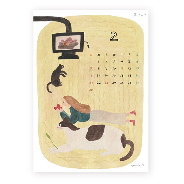 Necktie 2027 Japanese illustrated calendar page 4