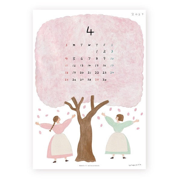 Necktie 2027 Japanese illustrated calendar page 6