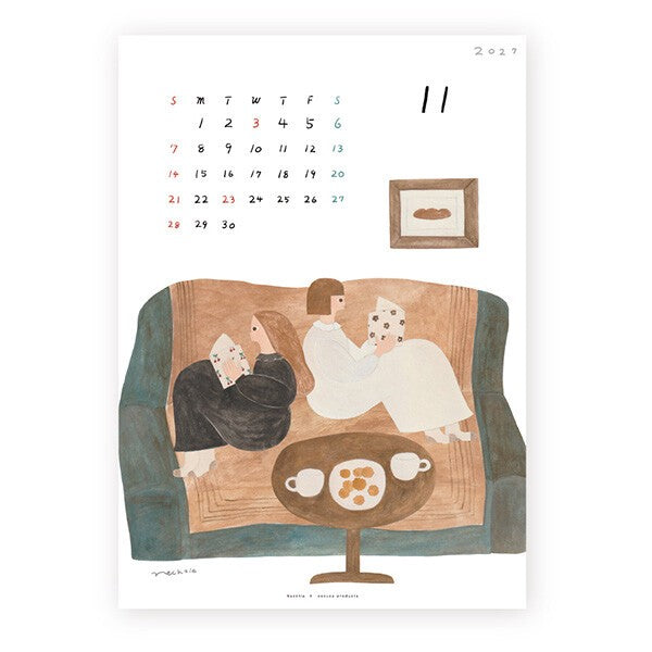 Necktie 2027 Japanese illustrated calendar page 13