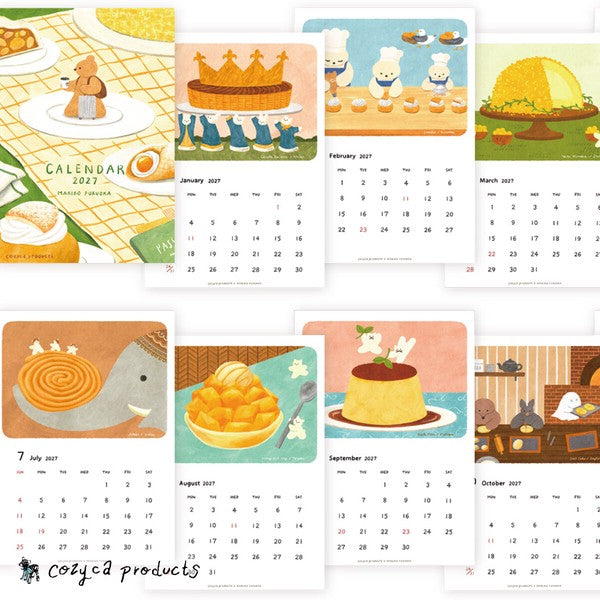 cozyca products Mariko Fukuoka 2027 wall calendar
